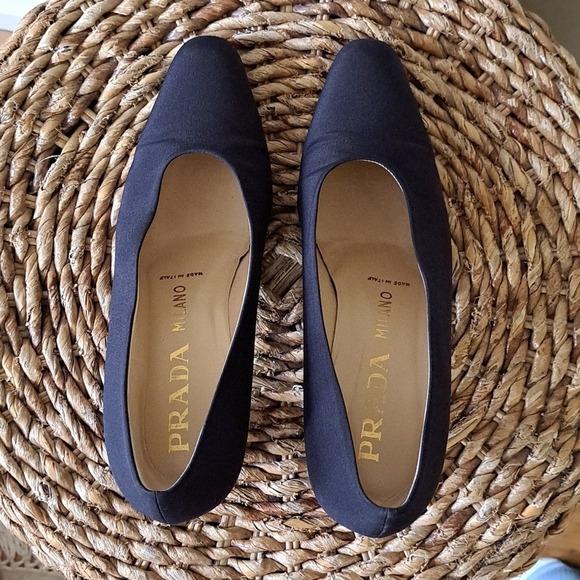 Prada Womens Vintage Luxury Black Fabric Formal 3" Pump Heels EU38/US8 - Picture 6 of 9